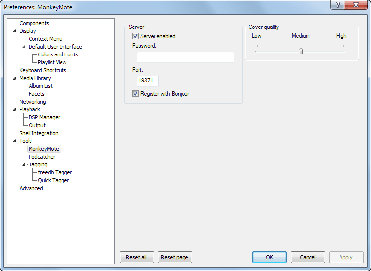 foobar2000 Plug-in configuration